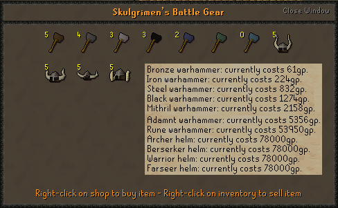 Skulgrimen's battle gear shop pic